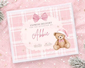 Baby's First Christmas Gift, Personalised Christmas Eve Box, First Christmas Keepsake, Blue Teddy Christmas Gift, New Baby Gift