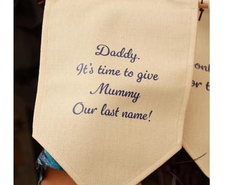 Personalised Page Boy Wedding Banner, Flower Girl & Bridesmaid Gift, Wedding Party Favour, Bridal Party Accessories