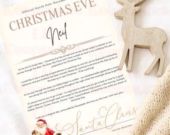 Personalised Santa Christmas Gift | Traditional Santa Certificate | Christmas Eve Letter | Nice List | 16oz Red Cold Cup | Kids Gift