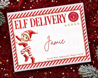 Personalised Christmas Elf Gifts, Elf Christmas Eve Box, Elf Goodbye Letter, Elf I Saw That Note, Christmas Keepsake
