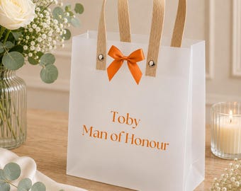 Personalised Frosted Gift Bag, Bridesmaid Groomsmen Proposal, Wedding Favour