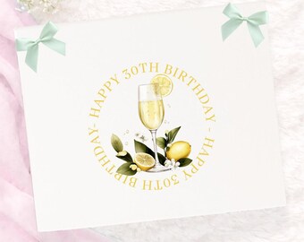 Personalised Birthday Gift Box | Lemon Cocktail Design | Milestone Birthday Keepsake