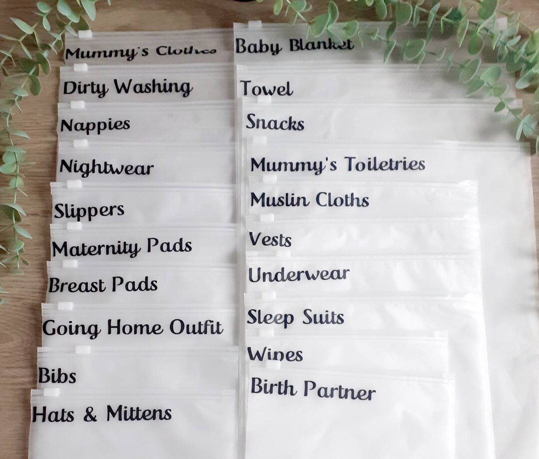 X20 Hospital Bag Organisers, Packed Mum Essentials for Hospital