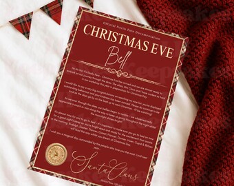Tartan Christmas Gift | Personalised Santa Certificate | Christmas Eve Letter | Nice List | North Pole | Christmas Gift for Kids