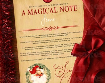 Personalised Santa Certificate | Traditional Christmas Nice List Certificate | North Pole Letter | Christmas Eve Keepsake | Santa Gift