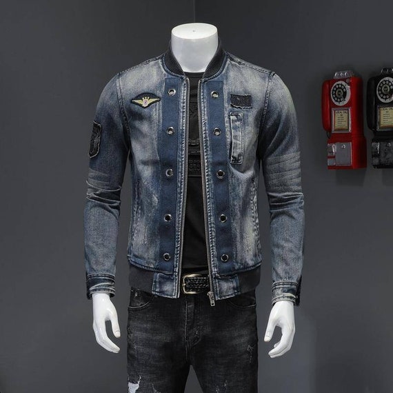 【Raucohouse】Mandarin snap collar denim jacket RHPS25JA02012_DROPNECK_DENIM_T