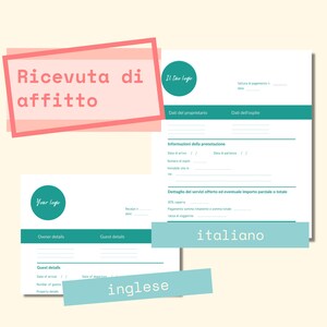 Rental receipt or tax receipt in Italian and English