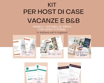 Kit for holiday home and B&B hosts | host template package, welcome book, house rules, house signs, rental agreement.