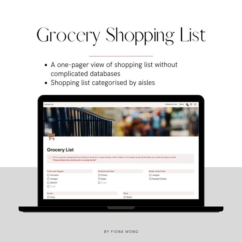 Simple Notion Grocery Shopping List by Category Simple Notion