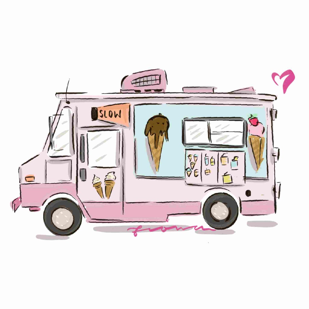 Printable Wall Art Ice Cream Truck Wall Art Whimsical Wall Art Digital