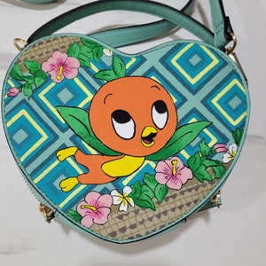 Custom Painted Citrus Bird Crossbody Bag