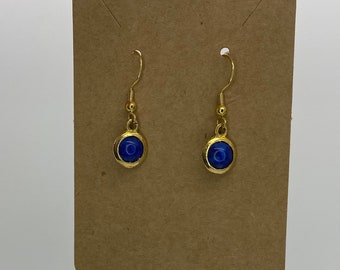 14k Gold and Glass Earrings