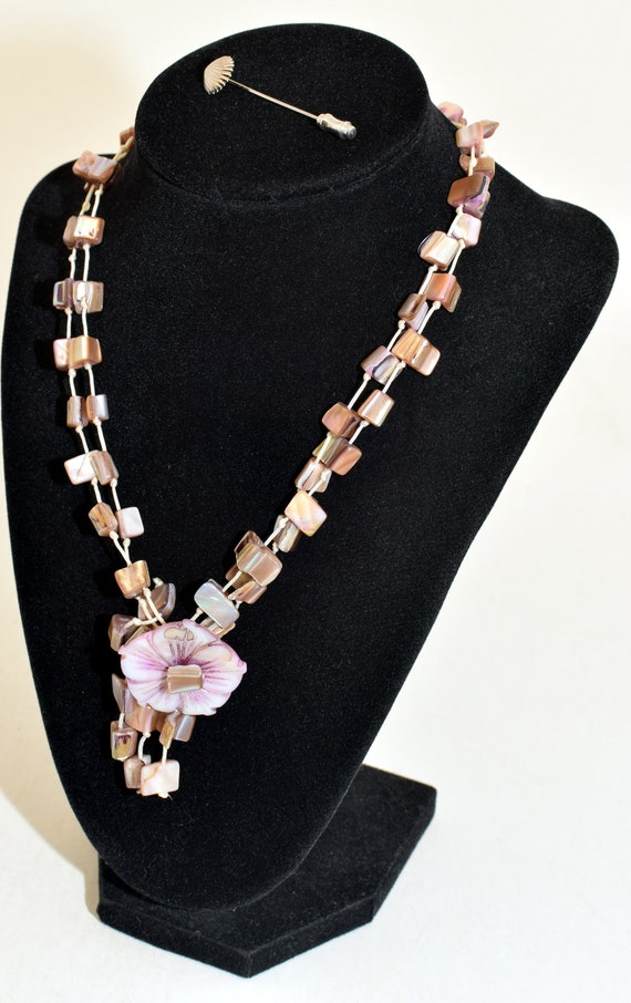 Vintage shell necklace with assorted jewelry