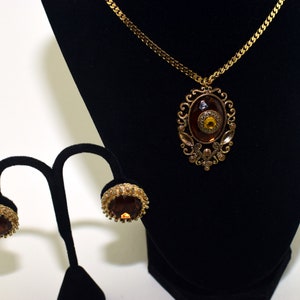 Vintage clear brown stone set