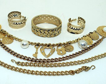 Vintage gold tone metal set