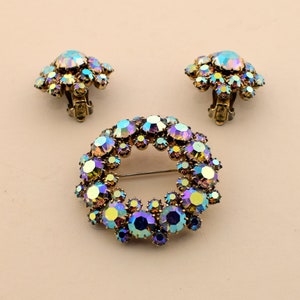 Vintage brooch/pin and clip earrings set
