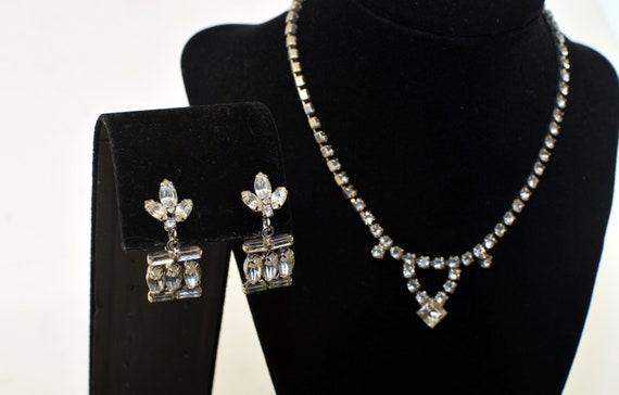 Vintage clear rhinestone set - image 1