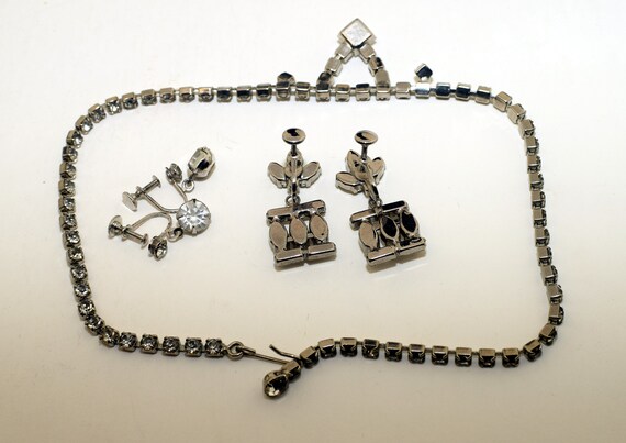 Vintage clear rhinestone set - image 3