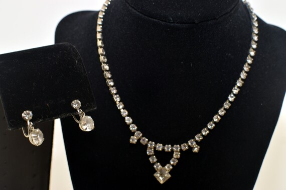 Vintage clear rhinestone set - image 5