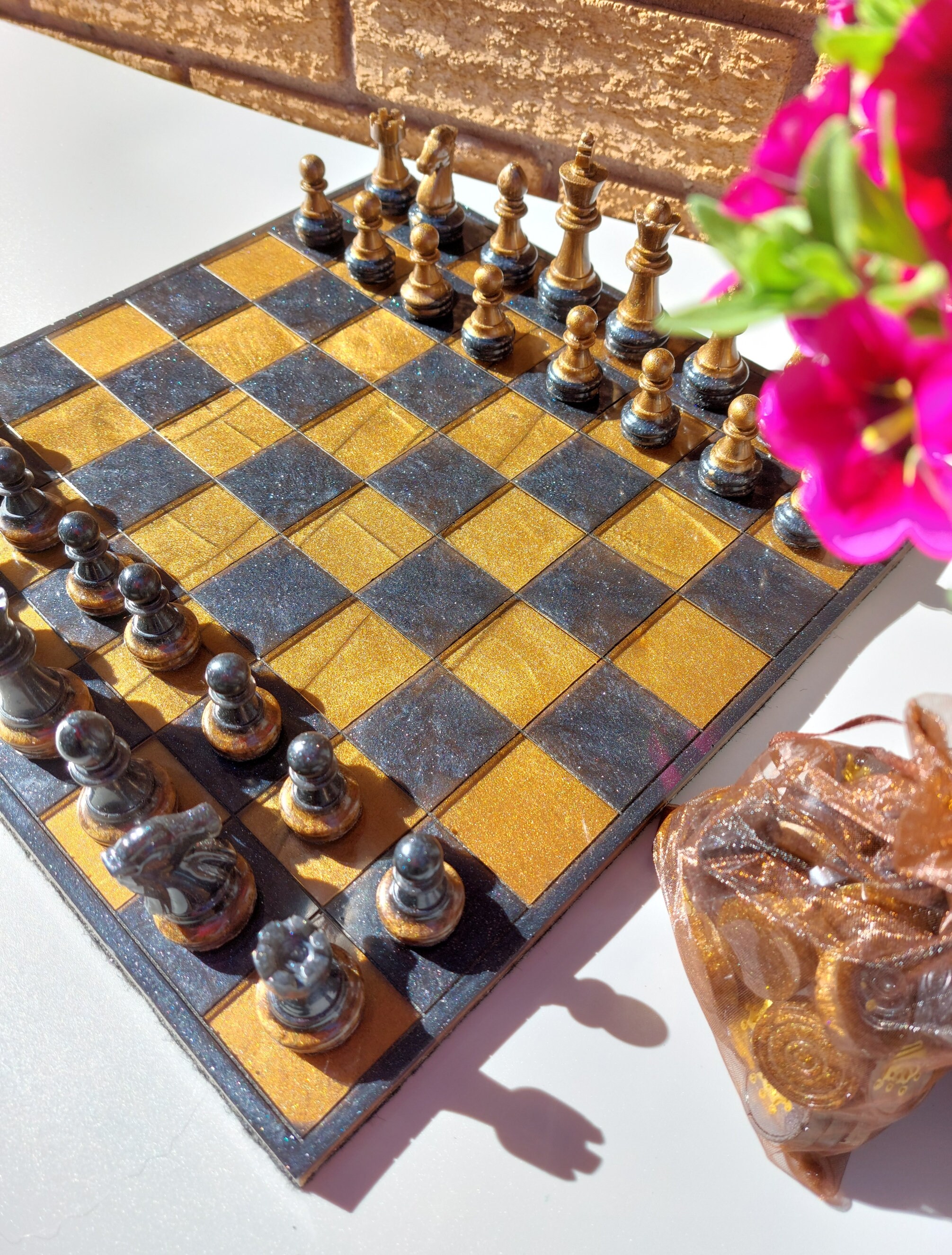 Handmade Chess and Checker Board Set - Etsy