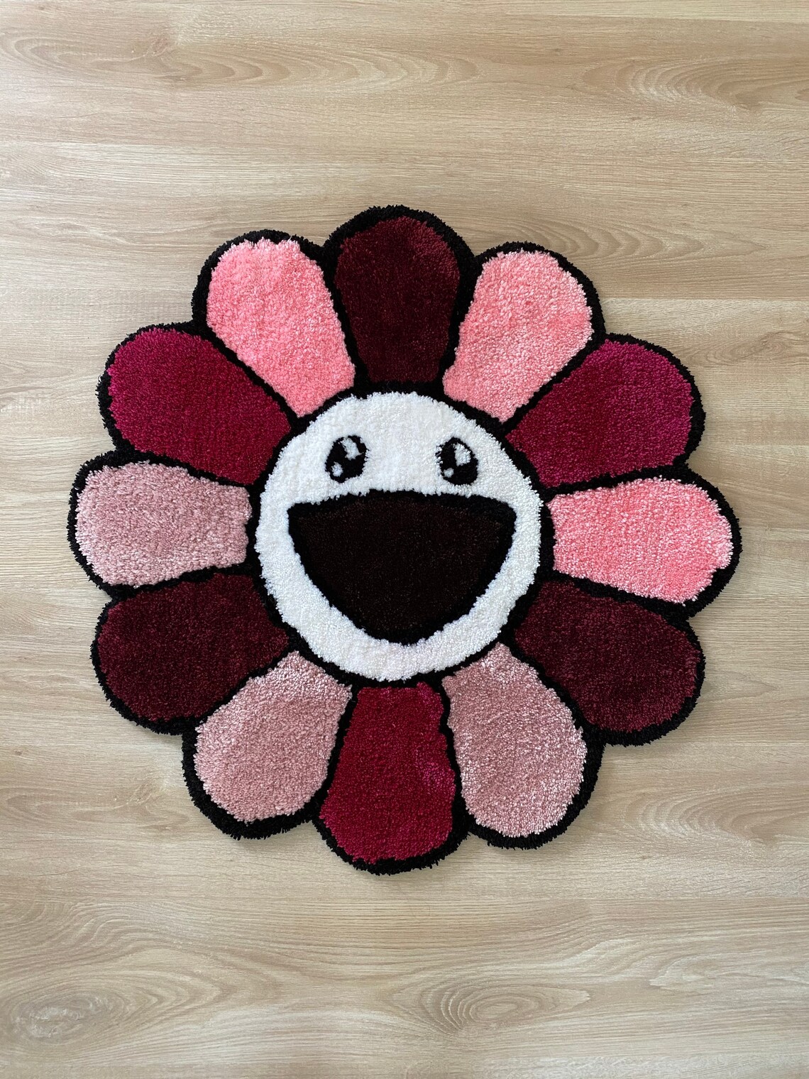Murakami Flower Rug Takashi Murakami tufting tufted rug Etsy