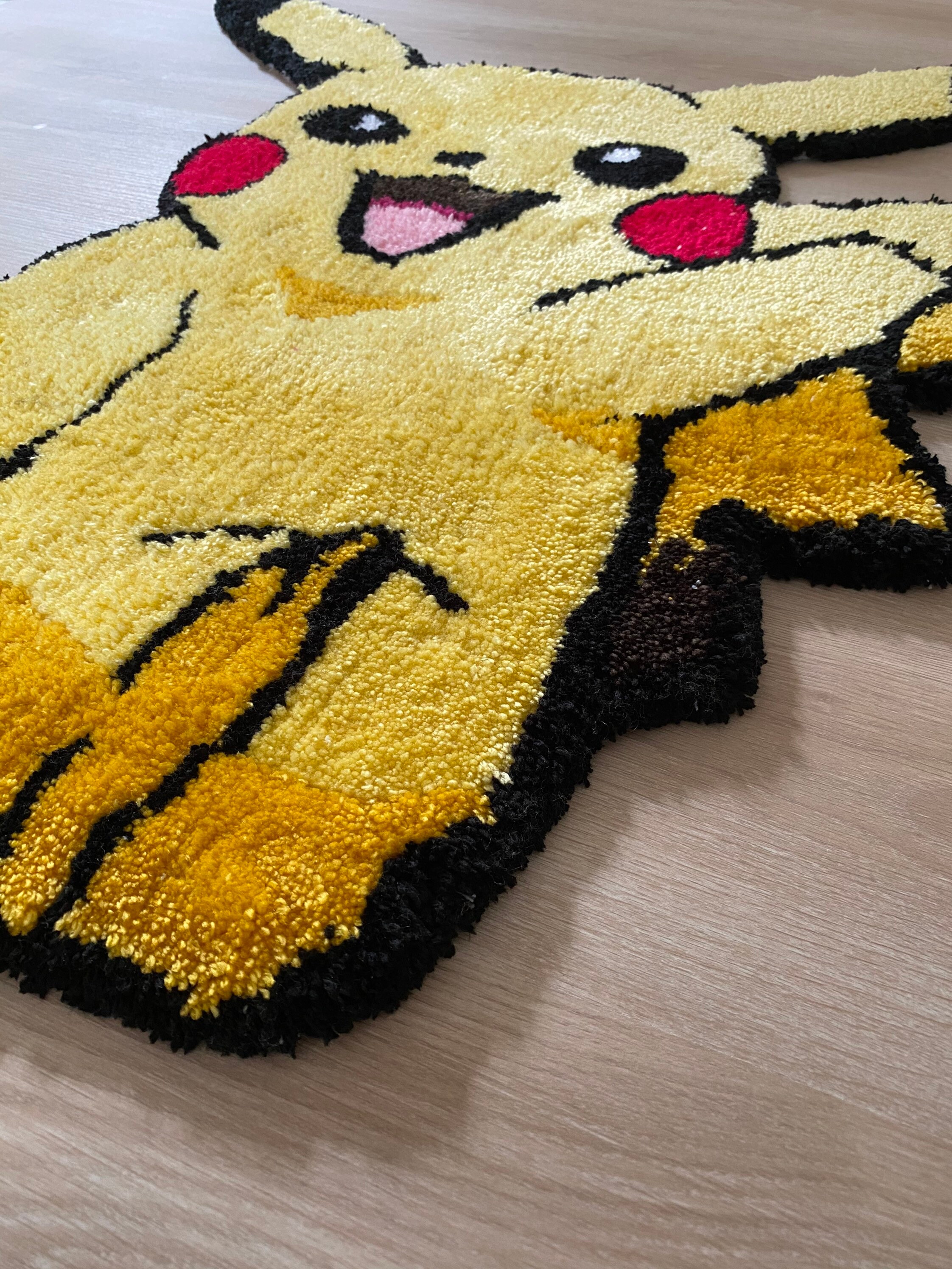 Handmade Tufted Custom Pikachu Rug Handmade Rug Etsy UK