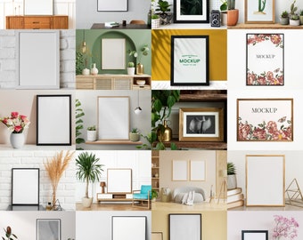 50 Frame MockUps Frame Mock up Bundle moderno contemporaneo Fotografia in stile Stock Photo Template Frame Art print Mockup JPG Download digitale