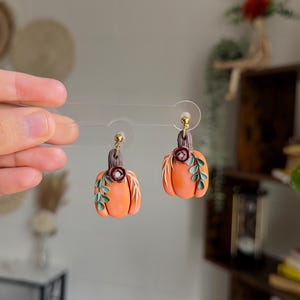 ORANGE FLORAL PUMPKIN| Fall Earrings| Handcrafted Jewelry