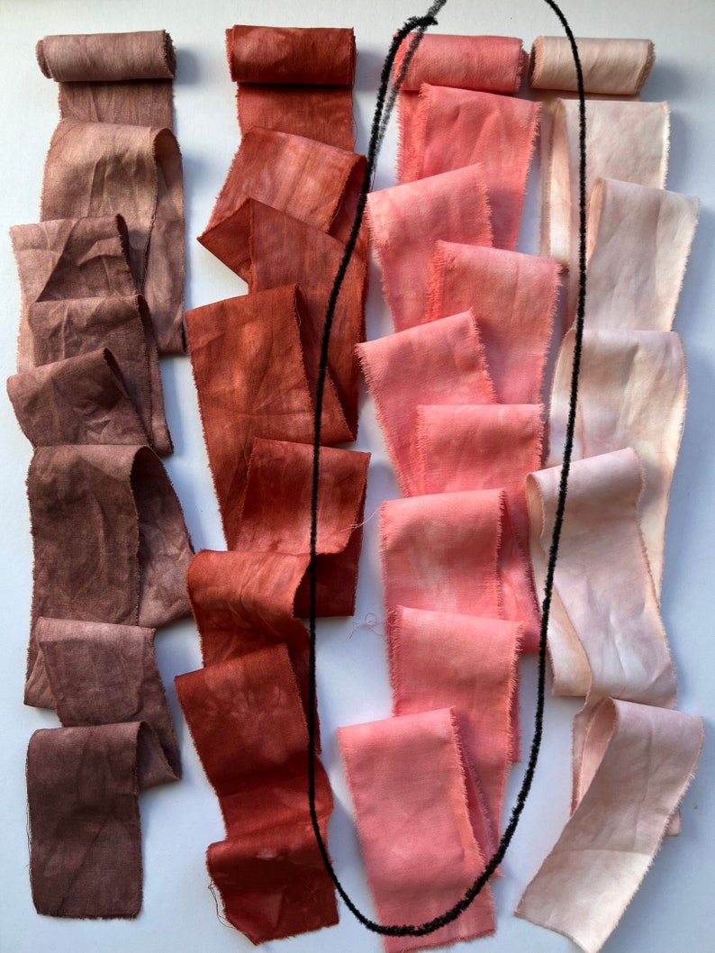 Hand-torn Hand-dyed Cotton Ribbon, Weaving Ribbon, Macrame Ribbon ...