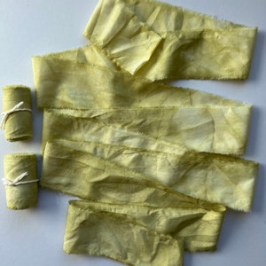 Nastro di cotone tinto a mano, nastro strappato a mano, nastro di tessitura, nastro macrame, nastro floreale, nastro artigianale, nastro da 2", nastro giallo