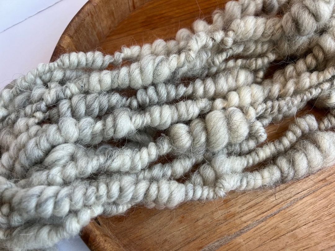 Art Yarn, Handspun Yarn, Weaving Yarn, Beehive Yarn, Gray Art Yarn