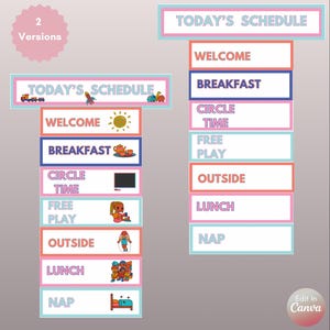 Visual Homeschool Schedule Cards: Daily Routine, Editable PDF (Digital Download)