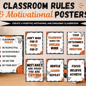 Redigerbart klassrumspaket | Klassrumsregler, Motiverande posters, Träffa läraren, Kursplan, Google Slides och Canvas hemsida bild 4
