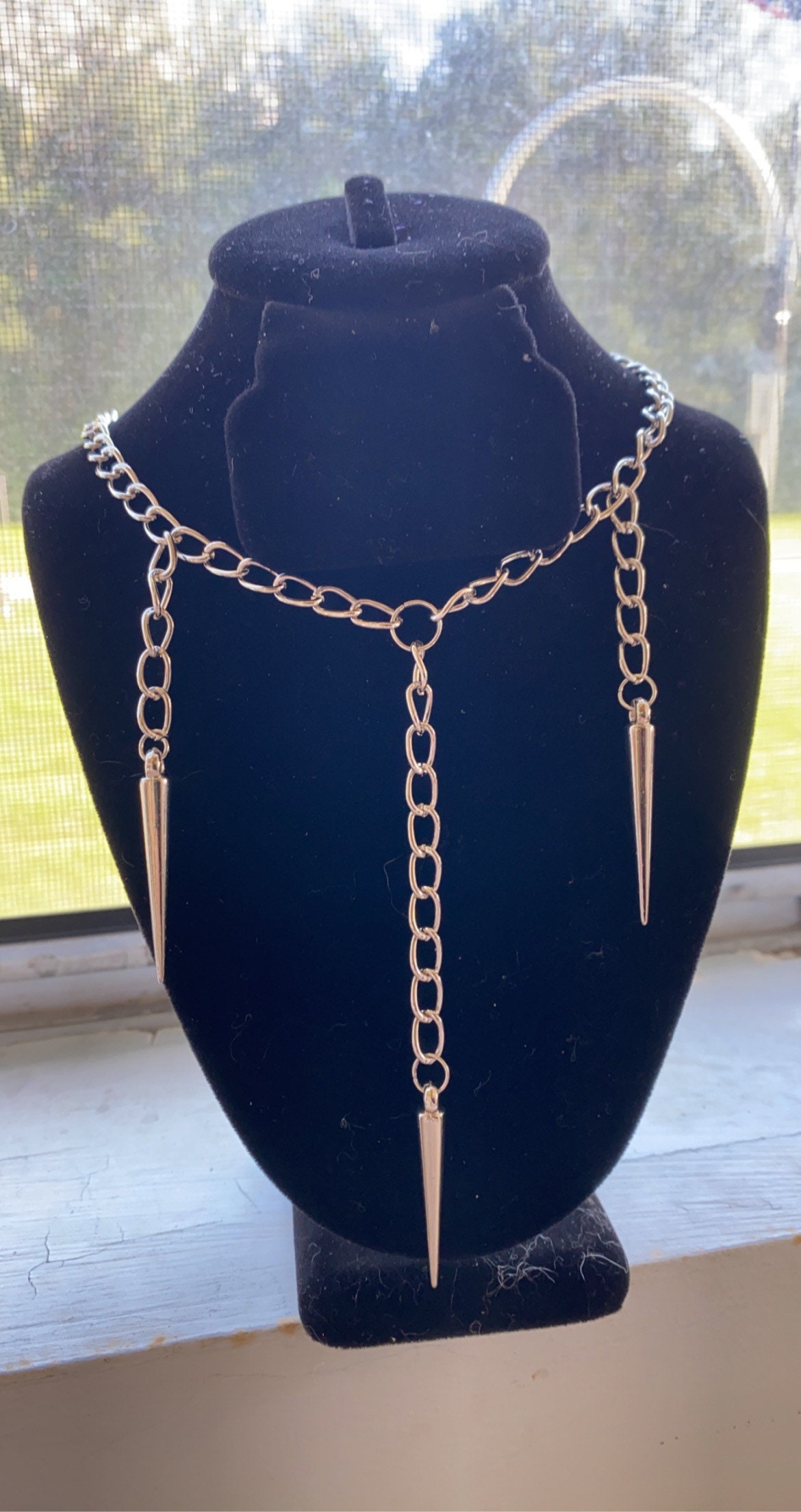 Spike Chain Choker Etsy