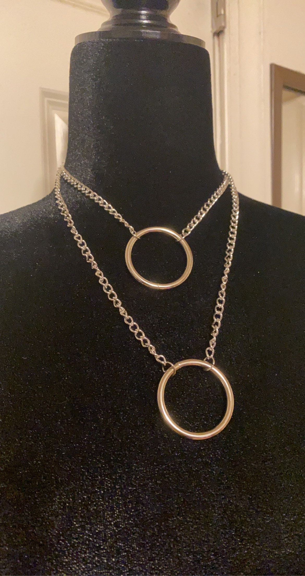 Layered Steel ORing Necklace Etsy