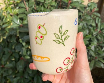 Pre Order Handmade Mediterranean Coffee Mug – Italian Style Stoneware Cup