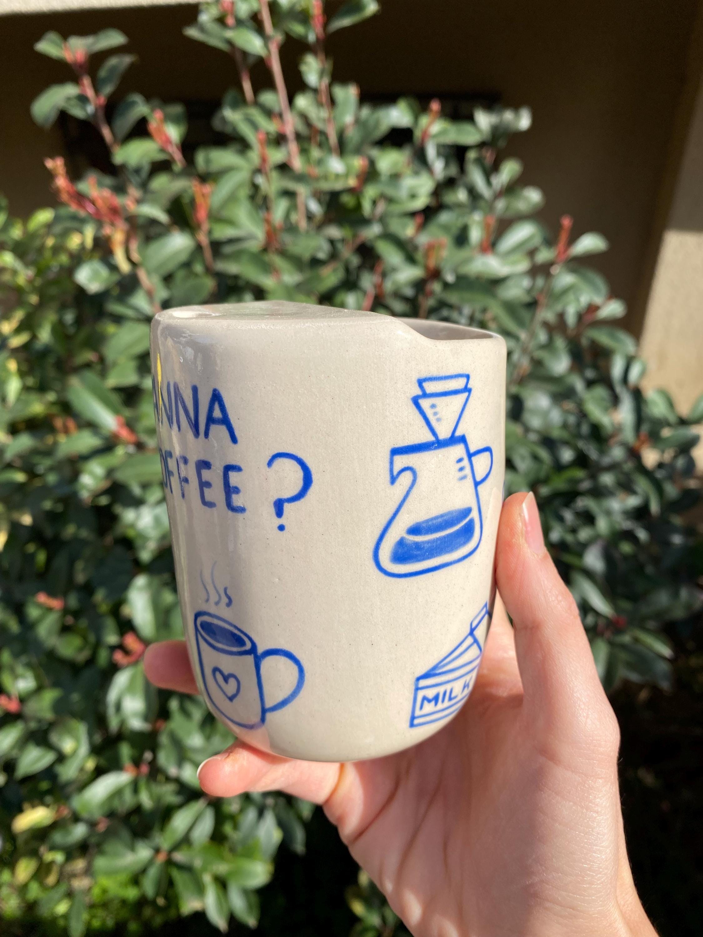 予約販売 セラミック製トラベルマグ、手作り陶器製コーヒー・紅茶 