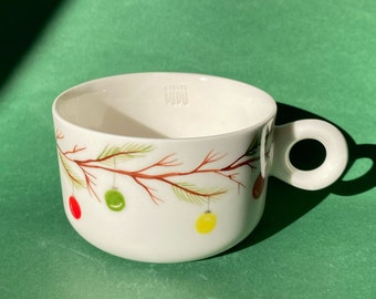 Christmas Light Ceramic Mug, Flower Porcelain Cup, Handmade Coffee Tea Cup, New Year Unique Gift for Coffee Lovers, Cute Gift, 5.5 oz mug