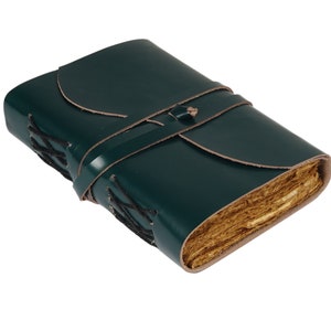 Handmade Leather Journal: Recycled Paper Sketchbook, Tree-Free Gift For Her Him Birthday Anniversary
