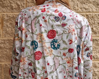 Kimono Cotton Kimono Bathrobe Frida Valentines Day GiftBird Bathrobe Turkish Bathrobe Cardigan Nightwear Dressing Gown Beach Bikini Summer
