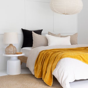 Jeté de luxe en velours de coton rustique et courtepointe | Grand jeté de pique-nique | Cadeau Saint-Valentin Pâques | Jeté bohème | Décoration d&#39;intérieur