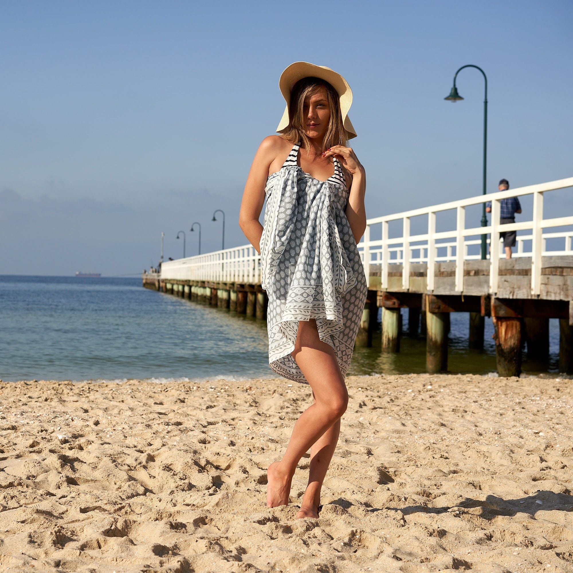 Cotton Sarong| Block Print Sarong Pareo| Cotton Boho Scarf| Neck Head Wrap|Beach Sarong| Gift for her|Mothers Day Valentines Birthday Summer