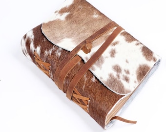 Handmade Cowhide Leather Journal: Recycled Paper Sketchbook (7.5x5.5) Gift For Her Him Birthday Anniversary