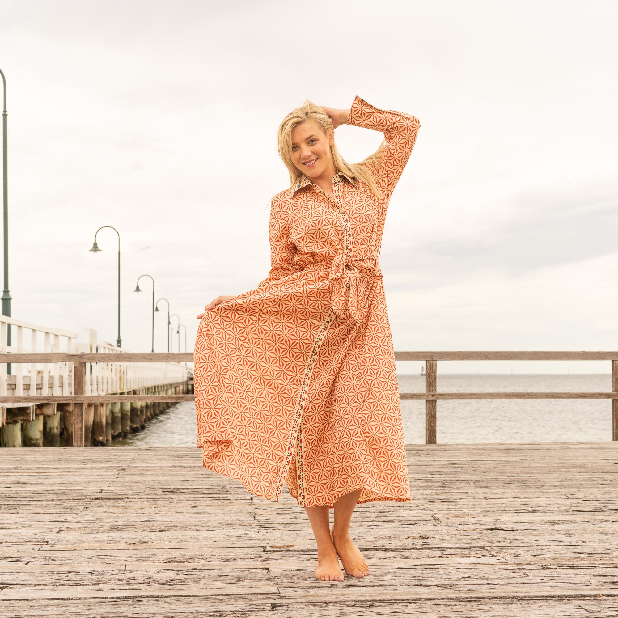 Cotton Shirt Dress: Vintage Style Boho Long Dress Gift for Her Him Birthday Anniversary