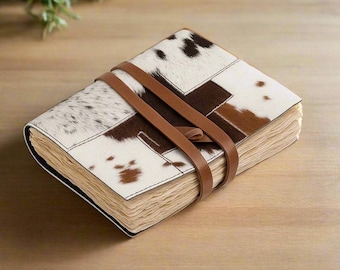 Handmade Cowhide Leather Journal: Rustic Tie-Closure A5 Notebook Gift For Her Him Birthday Anniversary
