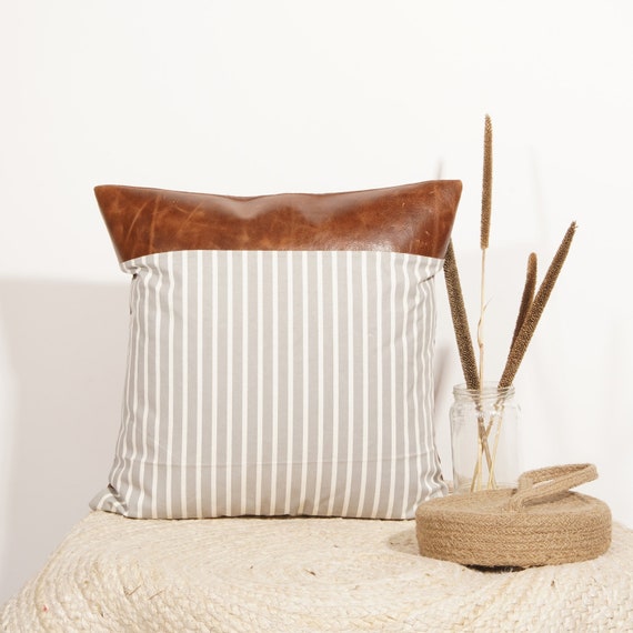 Etsy leather cheap pillow