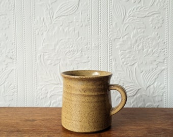 Mustard yellow handmade coffee mug