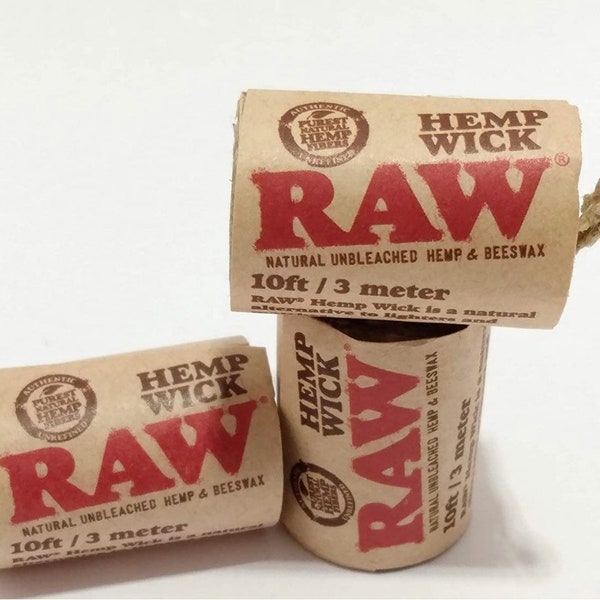 RAW Hemp Wick- Natural Unbleached Hemp & Beeswax Hempwick Roll 10ft / 3 Meters