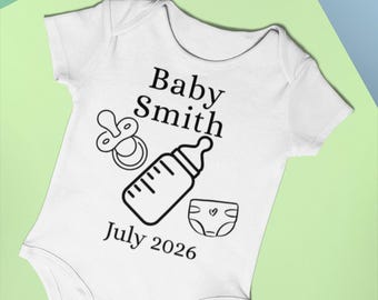Body personalizado para anúncio de gravidez