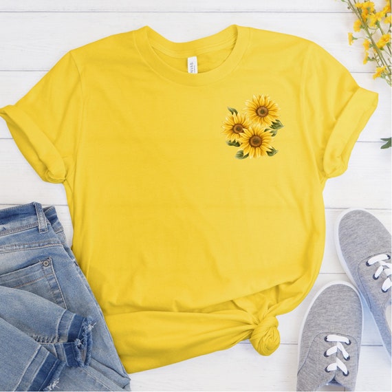 Sunflower Pocket Tee | Etsy